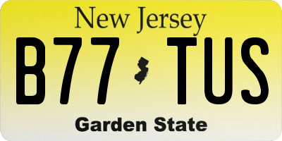 NJ license plate B77TUS