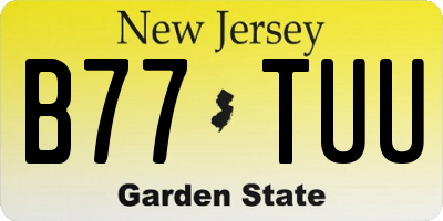 NJ license plate B77TUU