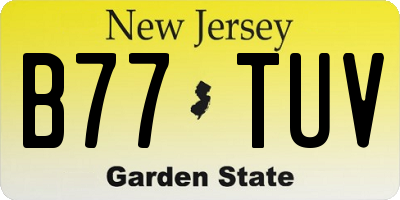 NJ license plate B77TUV