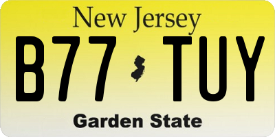 NJ license plate B77TUY
