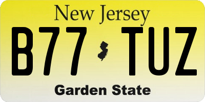 NJ license plate B77TUZ