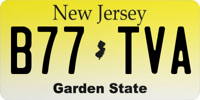 NJ license plate B77TVA