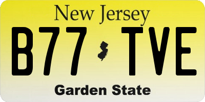 NJ license plate B77TVE