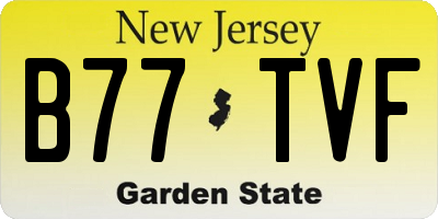 NJ license plate B77TVF