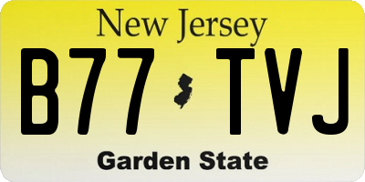 NJ license plate B77TVJ