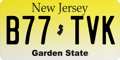 NJ license plate B77TVK