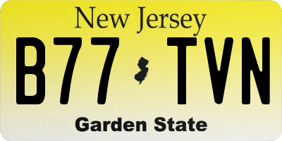 NJ license plate B77TVN