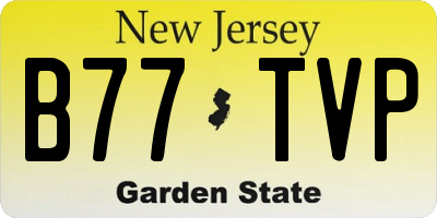 NJ license plate B77TVP