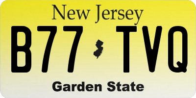 NJ license plate B77TVQ