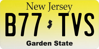 NJ license plate B77TVS
