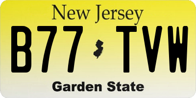 NJ license plate B77TVW