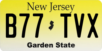 NJ license plate B77TVX