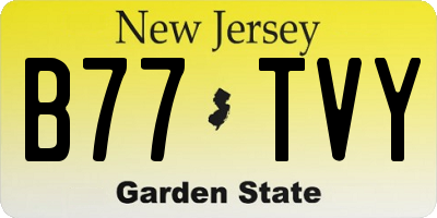 NJ license plate B77TVY