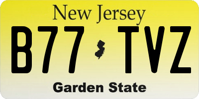 NJ license plate B77TVZ