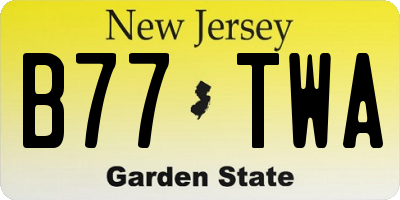 NJ license plate B77TWA