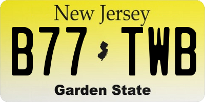 NJ license plate B77TWB