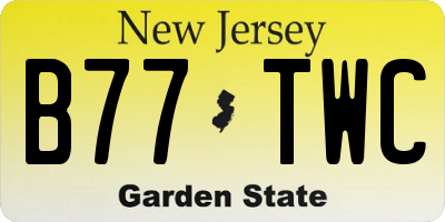NJ license plate B77TWC