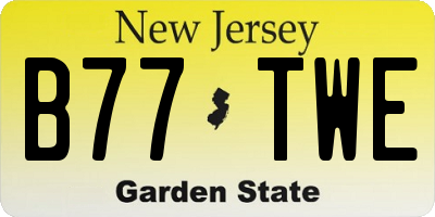 NJ license plate B77TWE