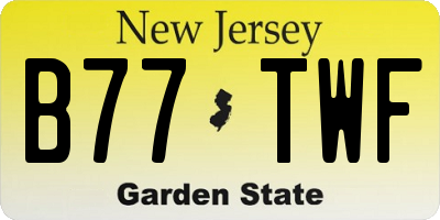 NJ license plate B77TWF