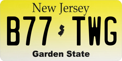 NJ license plate B77TWG
