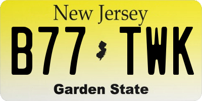 NJ license plate B77TWK