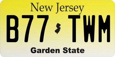 NJ license plate B77TWM