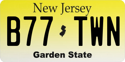 NJ license plate B77TWN