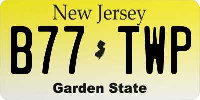 NJ license plate B77TWP