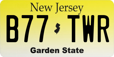 NJ license plate B77TWR