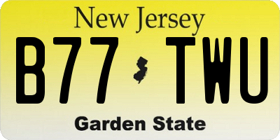 NJ license plate B77TWU