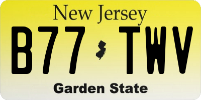 NJ license plate B77TWV