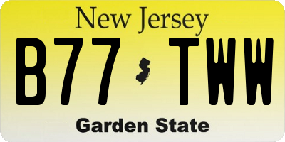 NJ license plate B77TWW