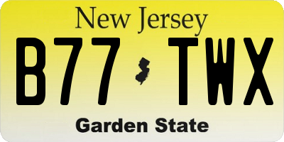 NJ license plate B77TWX