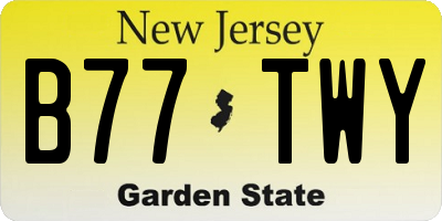 NJ license plate B77TWY