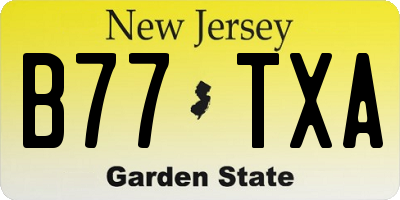 NJ license plate B77TXA
