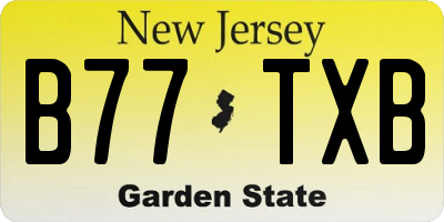 NJ license plate B77TXB