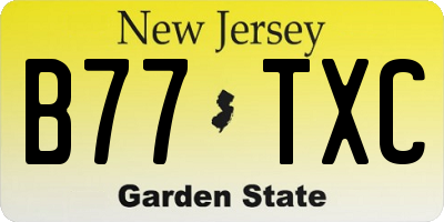 NJ license plate B77TXC