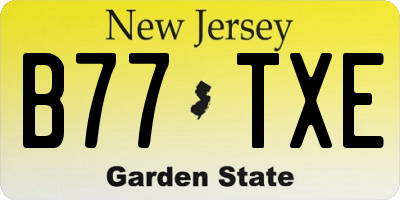 NJ license plate B77TXE