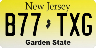 NJ license plate B77TXG