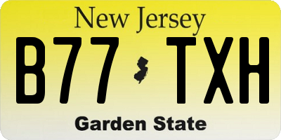 NJ license plate B77TXH