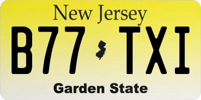 NJ license plate B77TXI