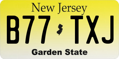 NJ license plate B77TXJ