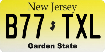 NJ license plate B77TXL