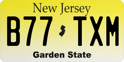 NJ license plate B77TXM