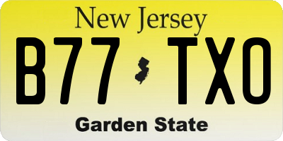 NJ license plate B77TXO