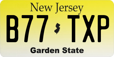NJ license plate B77TXP