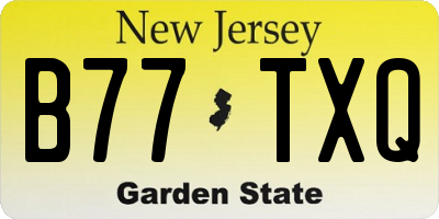 NJ license plate B77TXQ