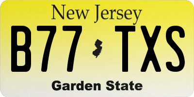 NJ license plate B77TXS
