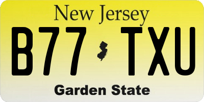 NJ license plate B77TXU