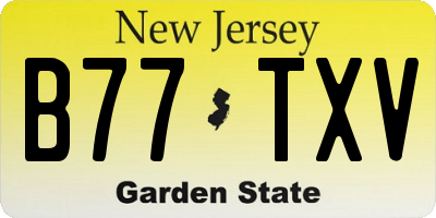 NJ license plate B77TXV